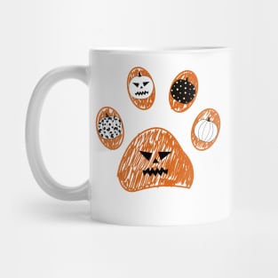 Dooddle paw print with pumpkin Mug